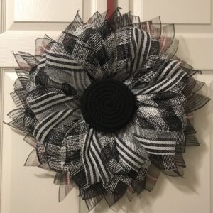 Plaid and Stripped Flower Wreath