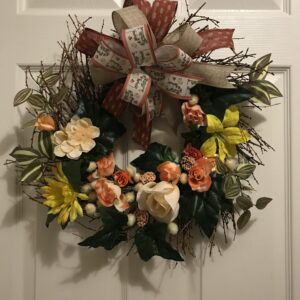 Twig wreath with flowers