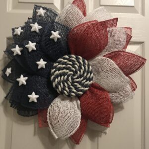 Patriotic Sunflower Pancake Wreath