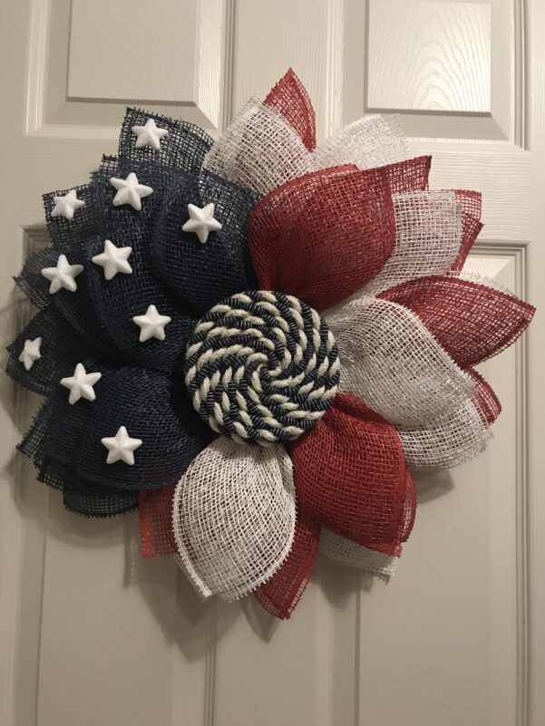 Patriotic Sunflower Pancake Wreath