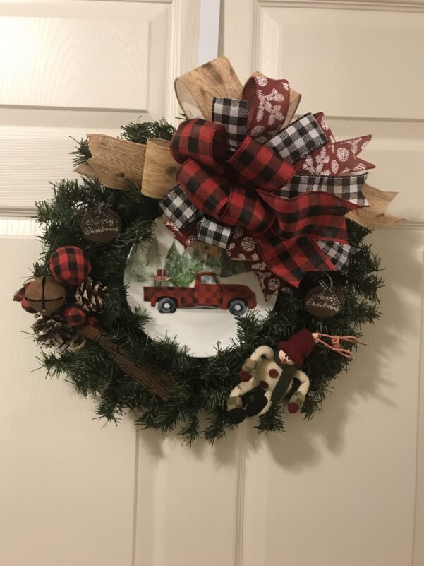 Christmas truck wreath
