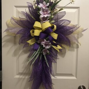 Purple Easter Cross Wreath