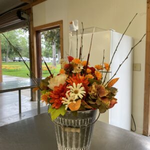 Galvanized Pot Fall Centerpiece