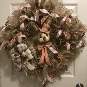Easter Bunny with Hat Wreath