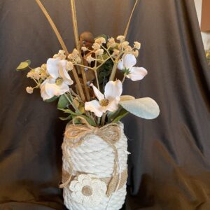 White rope Jar centerpiece