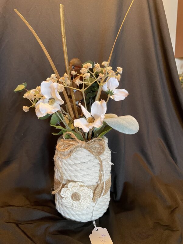 White rope Jar centerpiece