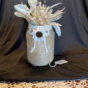 Jute Vase Centerpiece with Bow