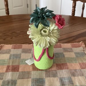 Neon Green Rope Vase Centerpiece