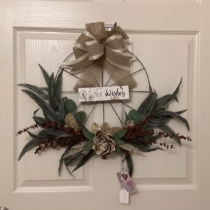 Best Wishes Bike Wheel Wreath