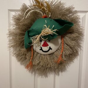 Bulap Scarecrow with Braids wreath