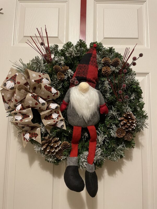 Pine Christmas gnome wreath