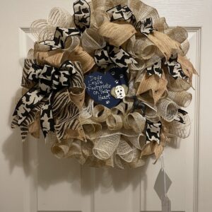 Dog leave footprints wreath
