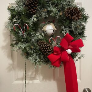 Lighted outdoor Candy Cane Wreath
