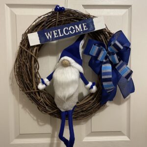 Royal Blue Gnome Wreath
