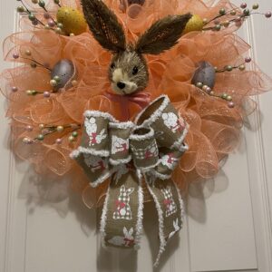 Easter Bunny coral wreath