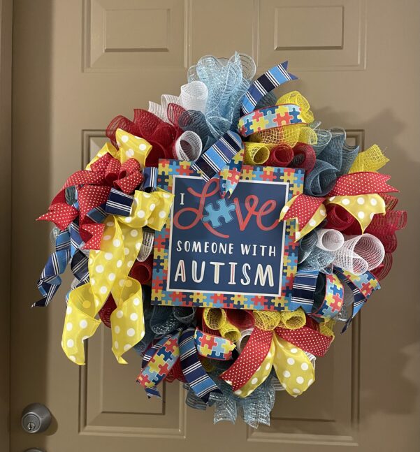 Love someone with Autism wreath