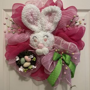 Easter Bunny with nest wreath
