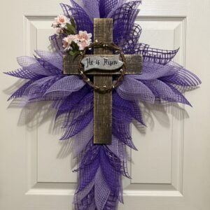 "He Has Risen" Purple Cross