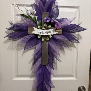 "He Has Risen" Purple Cross