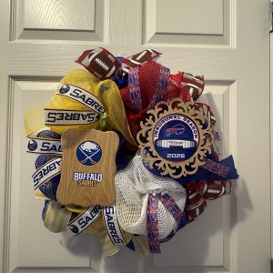 Buffalo Bills and Buffalo Sabres Divided Pancake Wreath
